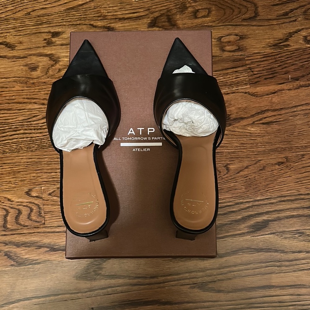 ATP Atelier Black Leather Mules